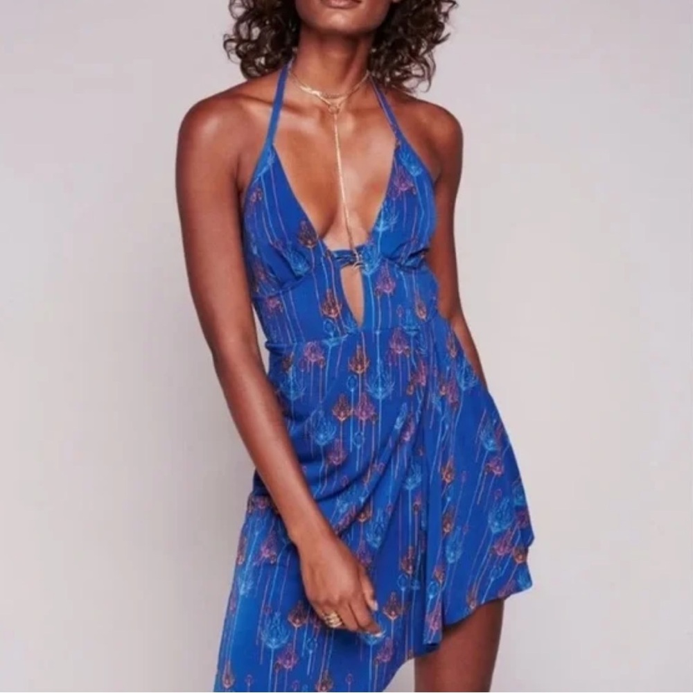 Free People Asymmetrical Keyhole Halter dress